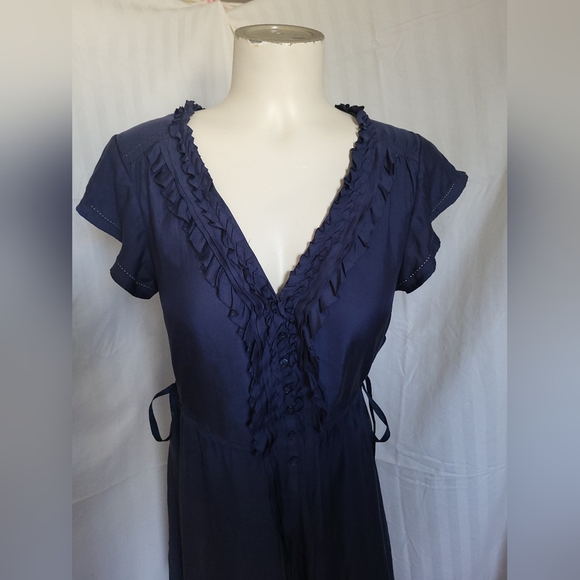 American Eagle Outfitters  Blue Ruffle Dress, Size Medium - Picture 4 of 8